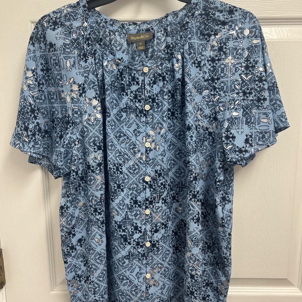 Style & Co. Blouse top XL blue